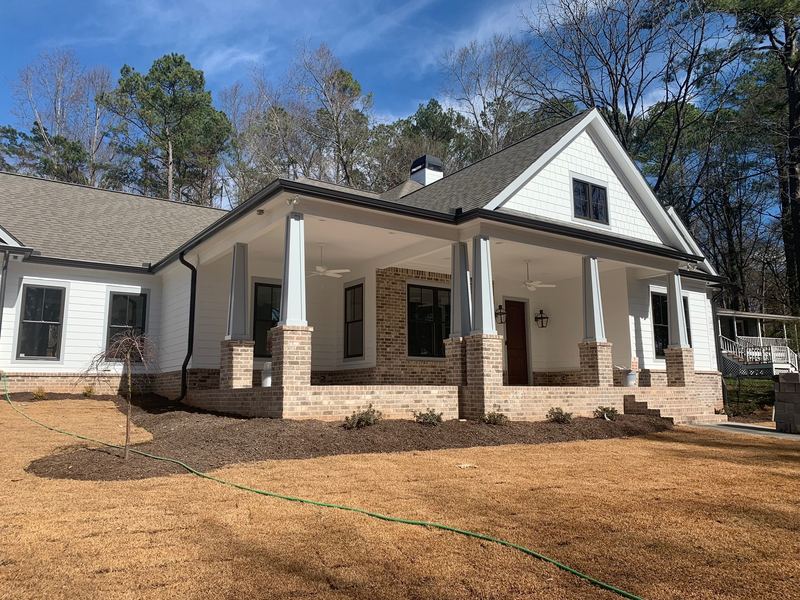 Finished home with graded lot