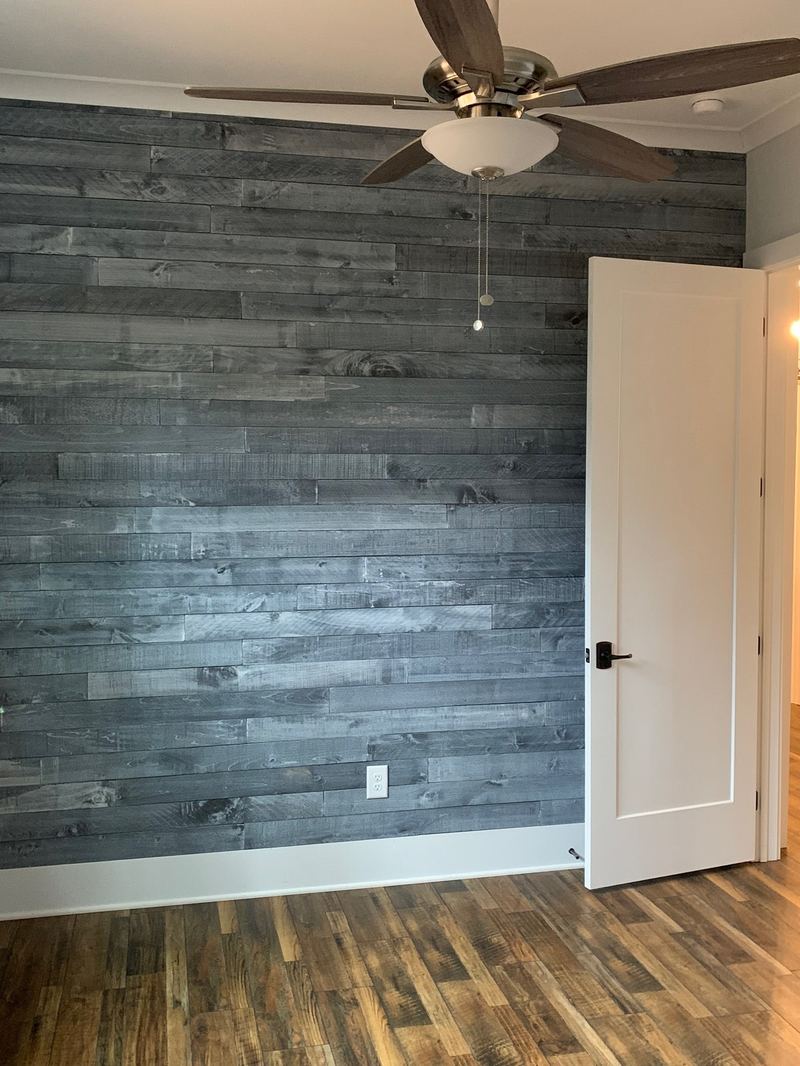 Reclaimed wood accent wall