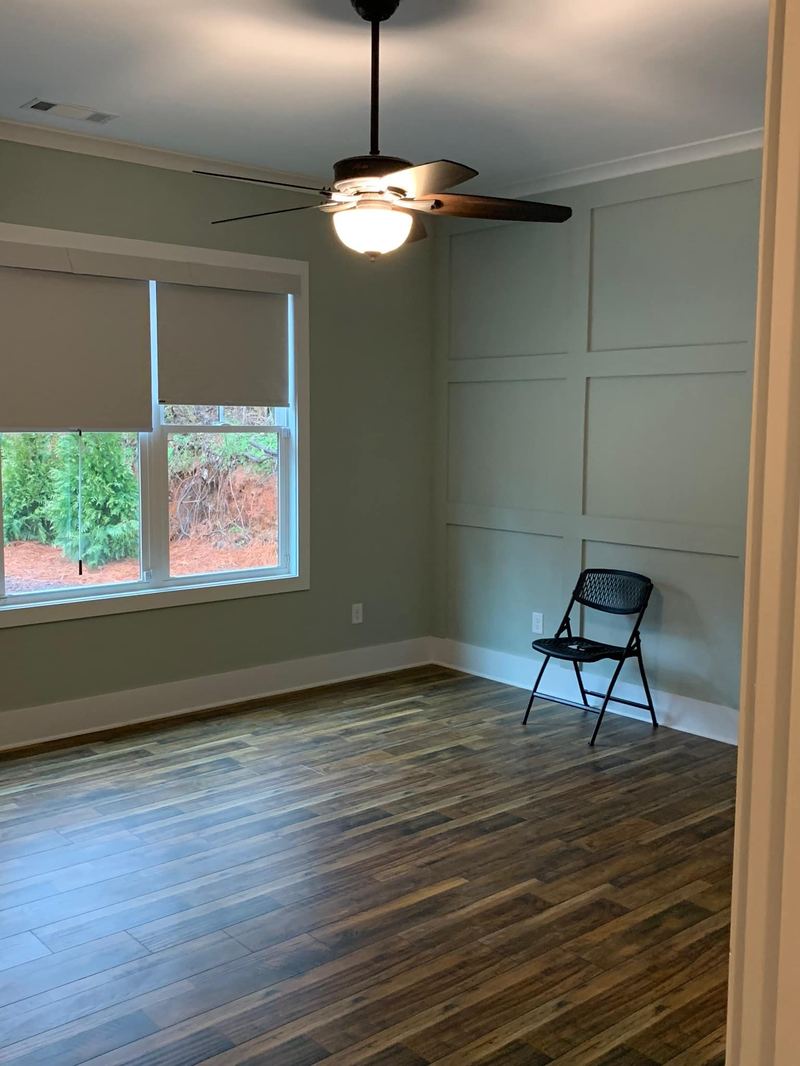 Bedroom with board-and-batten wall
