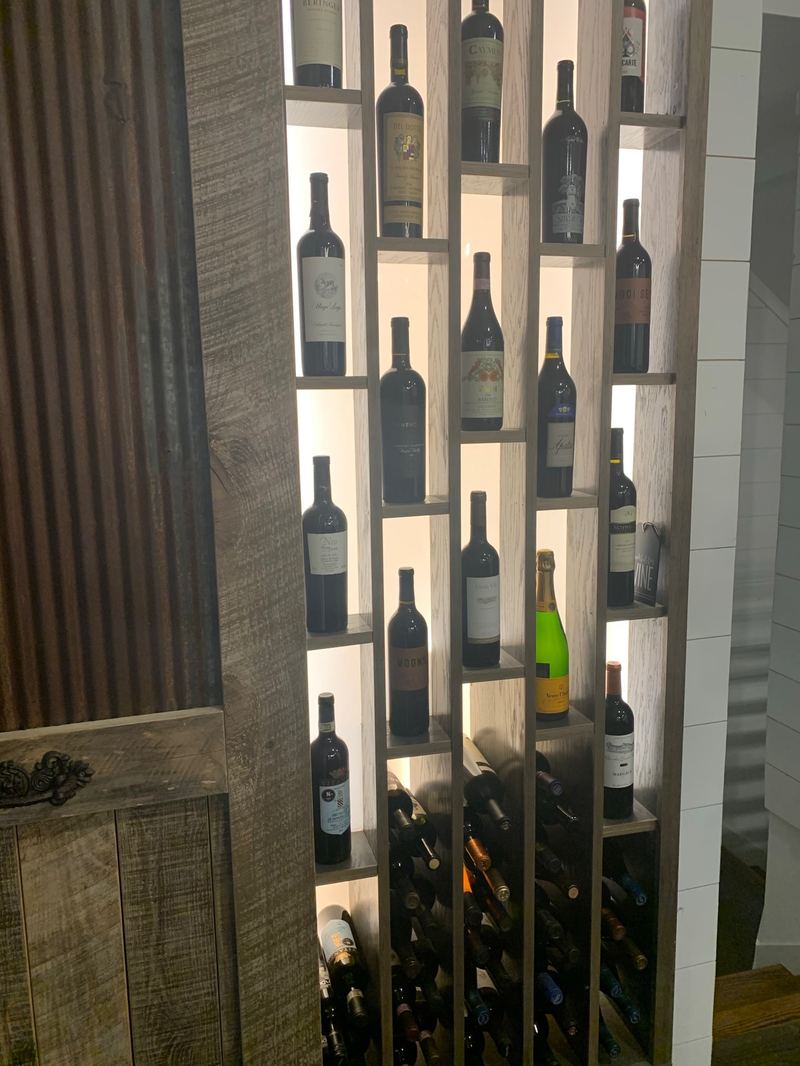 Custom wine display wall