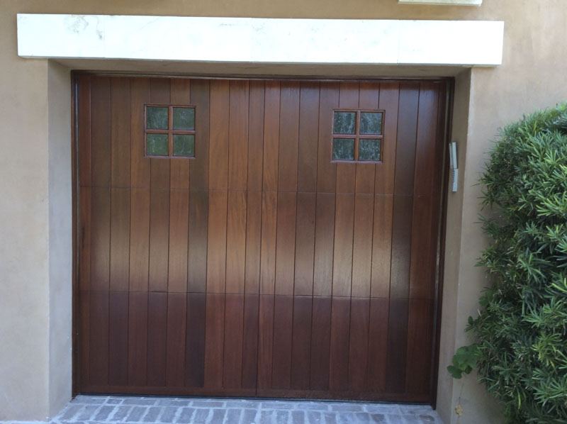 Custom wood garage door