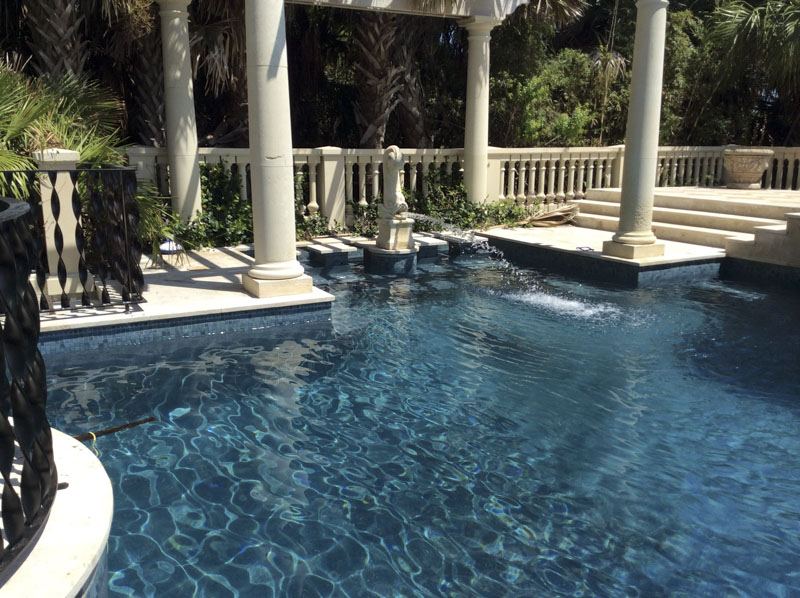 Pool and loggia with columns